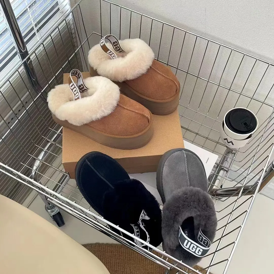 💰 480 UGG sheepskin all-in-one snow boots official website recommends 3474 5-layer 5 cm thick-soled slippers Color: Chocolate Mustard Black Gray Maroon Dusk Pink Size: 35-41